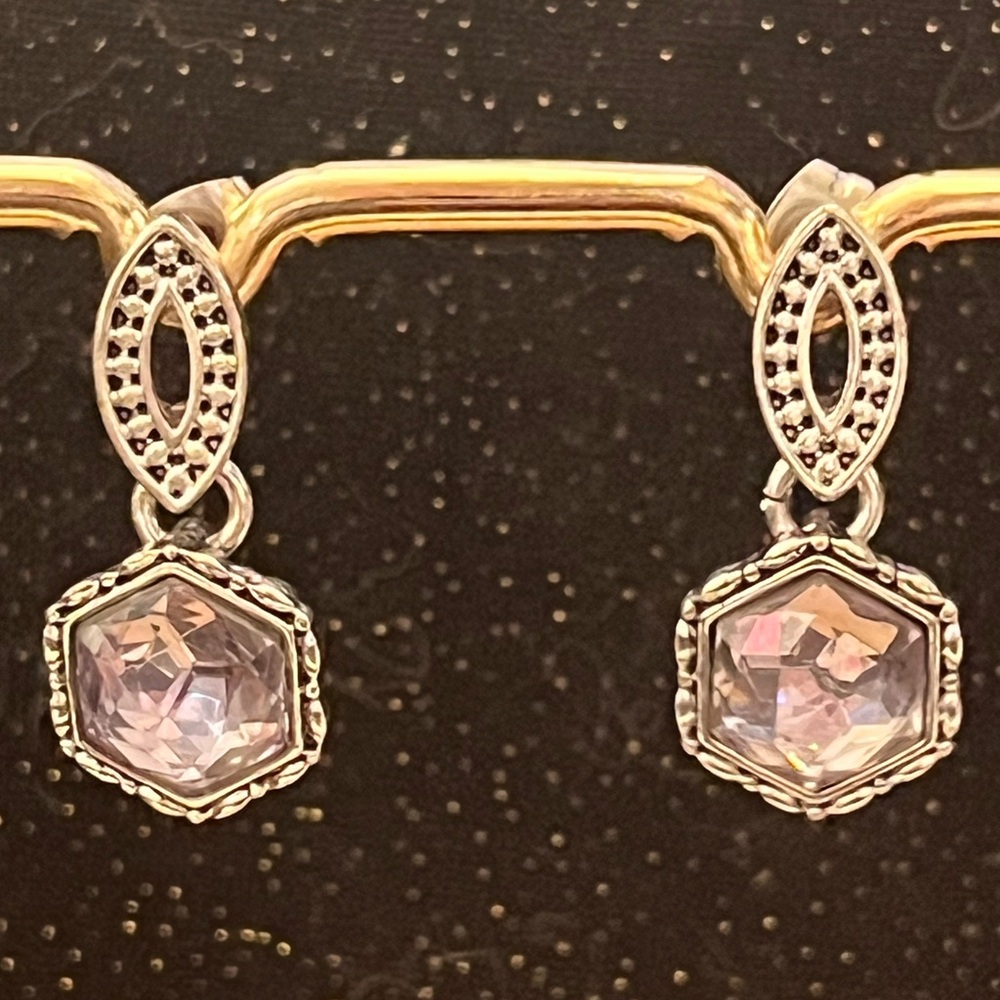 Silver & Lavender Napier Earrings.